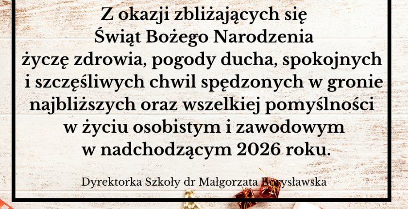 Życzenia :) praca sekretariatu w okresie świąteczno-noworocznym